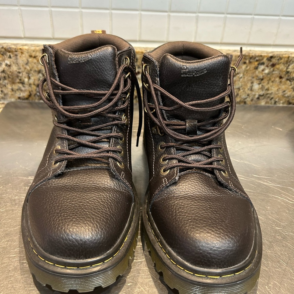 Dr. Martens Brown Leather Boots with Rugged Design